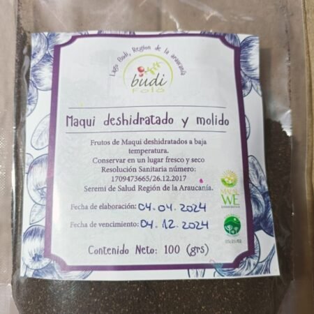 Maqui deshidratado y molido